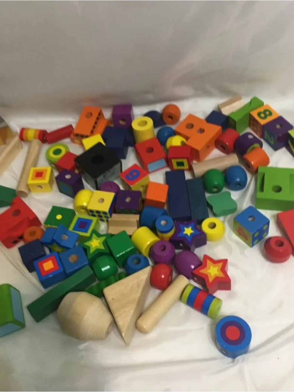Colorful Wooden Sorting and Stacking Toy Set - Multicolor
